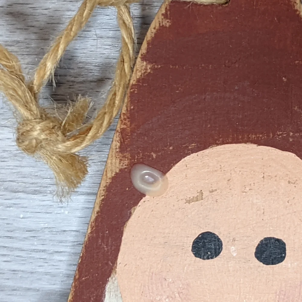Primative Rustic Handmade Hanging Santa